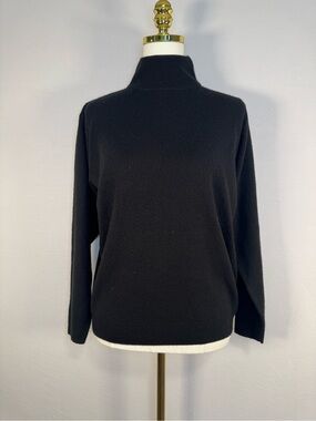 Vintage Black Soft Mock Turtleneck Sweater